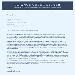 Finance Cover Letter Example & Writing Tips | Resume Genius